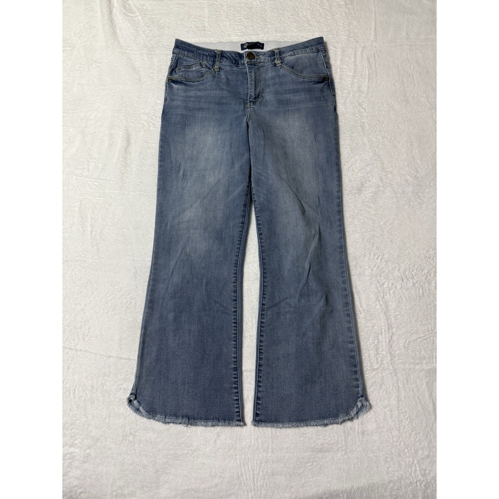 Democracy Jeans Womens 10 Blue Bootcut High Rise Fray‎ Hem 31x26